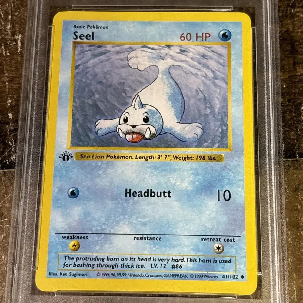 Pokémon Seel 41/102 1st Edition Shadowless Base Set - PSA 9